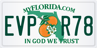FL license plate EVPR78