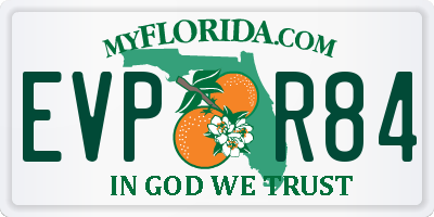 FL license plate EVPR84