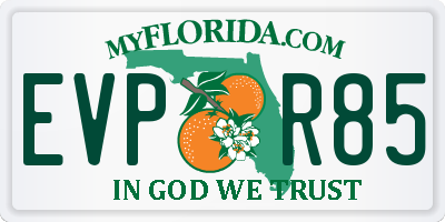 FL license plate EVPR85