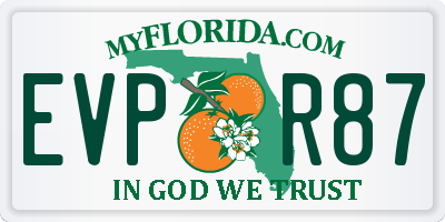 FL license plate EVPR87