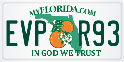 FL license plate EVPR93