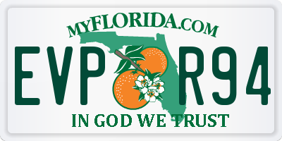 FL license plate EVPR94