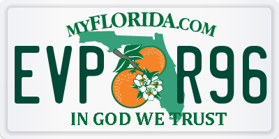 FL license plate EVPR96