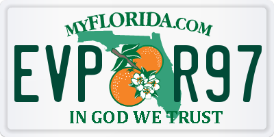 FL license plate EVPR97