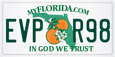 FL license plate EVPR98