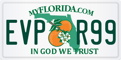 FL license plate EVPR99