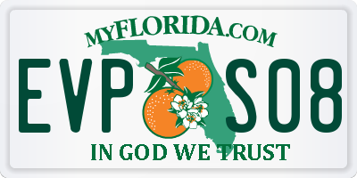 FL license plate EVPS08