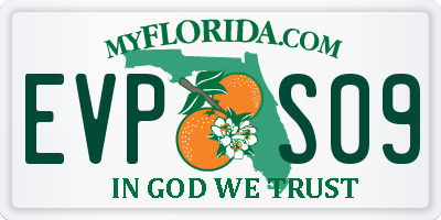 FL license plate EVPS09