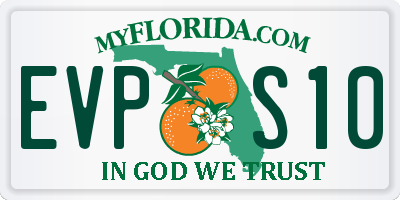FL license plate EVPS10