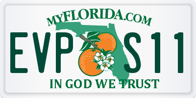 FL license plate EVPS11