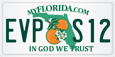FL license plate EVPS12