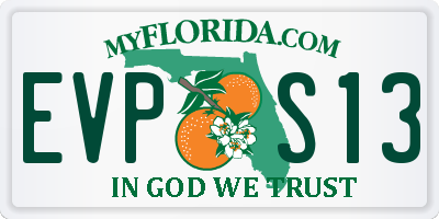FL license plate EVPS13