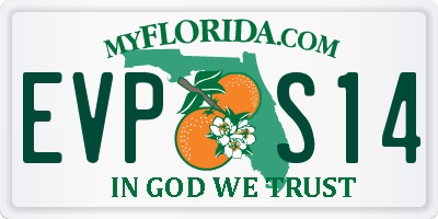 FL license plate EVPS14