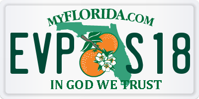 FL license plate EVPS18