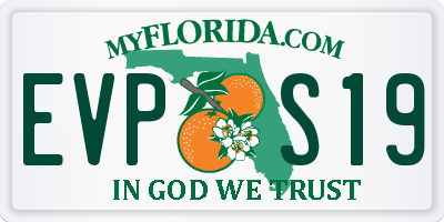 FL license plate EVPS19