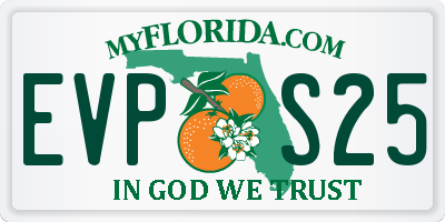 FL license plate EVPS25