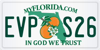 FL license plate EVPS26