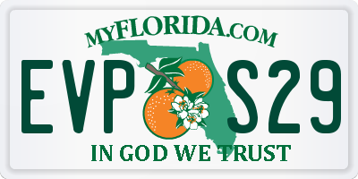 FL license plate EVPS29