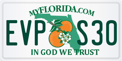 FL license plate EVPS30