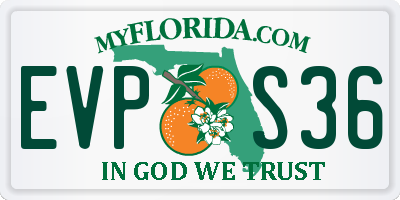 FL license plate EVPS36