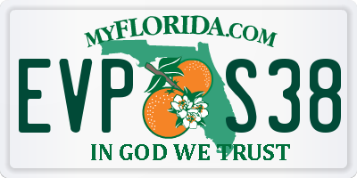 FL license plate EVPS38