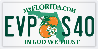 FL license plate EVPS40
