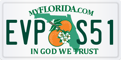 FL license plate EVPS51
