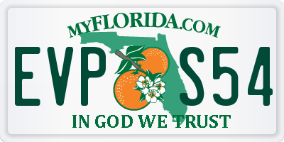 FL license plate EVPS54