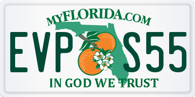 FL license plate EVPS55