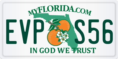 FL license plate EVPS56