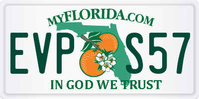 FL license plate EVPS57