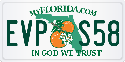 FL license plate EVPS58