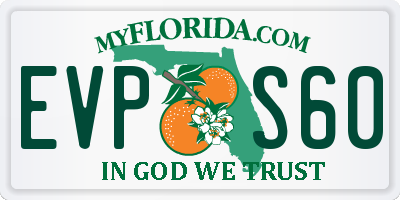 FL license plate EVPS60