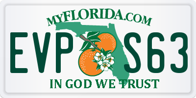 FL license plate EVPS63