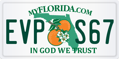 FL license plate EVPS67