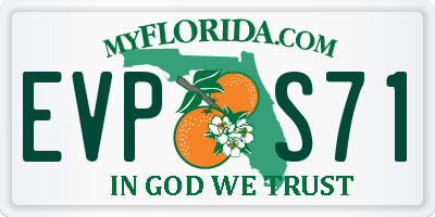 FL license plate EVPS71