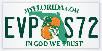 FL license plate EVPS72