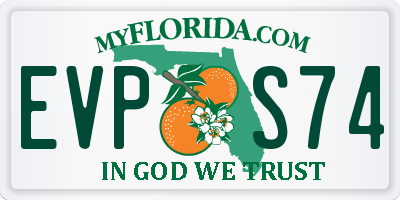 FL license plate EVPS74
