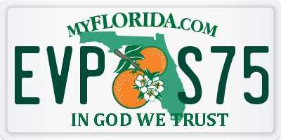 FL license plate EVPS75