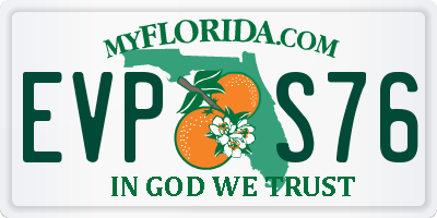 FL license plate EVPS76