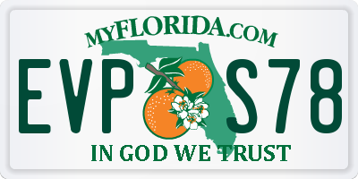FL license plate EVPS78