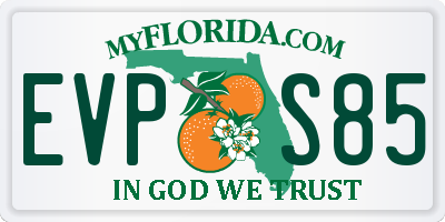 FL license plate EVPS85