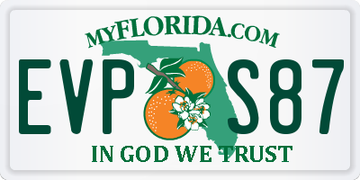 FL license plate EVPS87