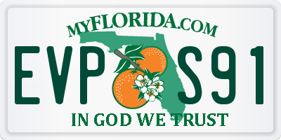 FL license plate EVPS91