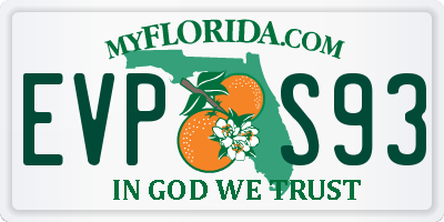 FL license plate EVPS93