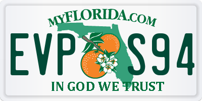 FL license plate EVPS94