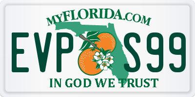 FL license plate EVPS99