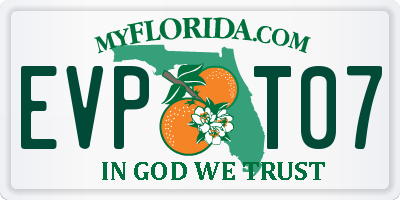 FL license plate EVPT07