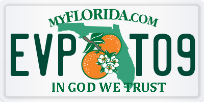 FL license plate EVPT09