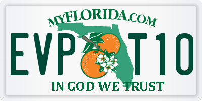 FL license plate EVPT10